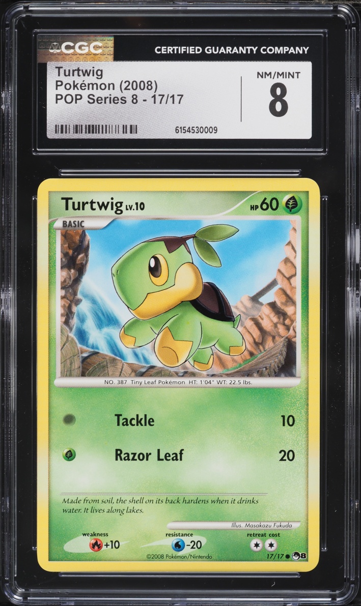 2008 Pokemon POP Series 8 Turtwig #17 CGC 8 NM-MT
