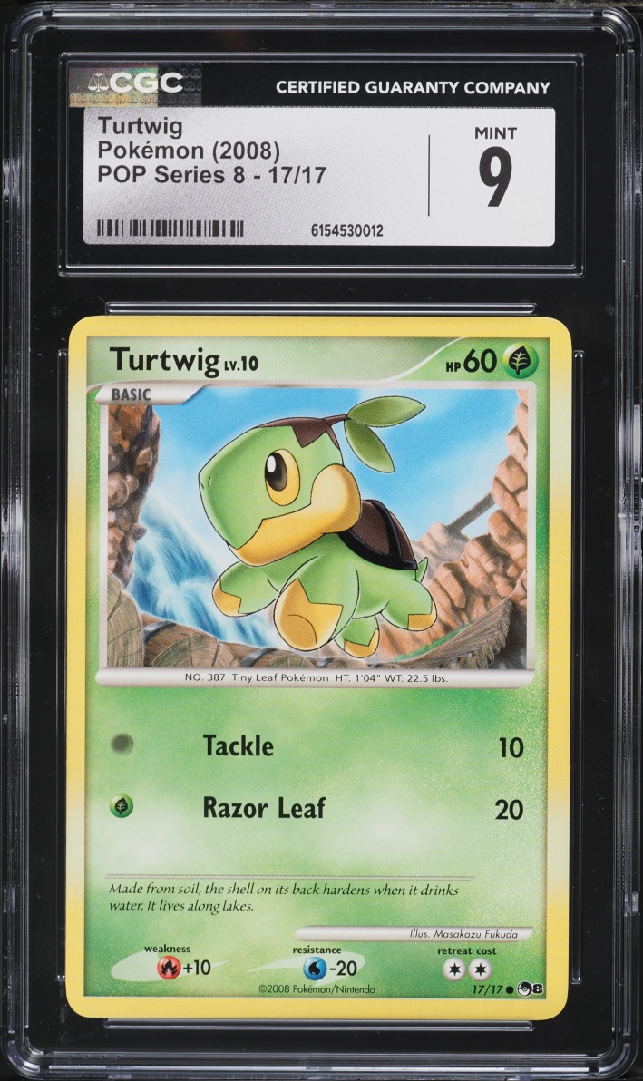 2008 Pokemon POP Series 8 Turtwig #17 CGC 9 MINT