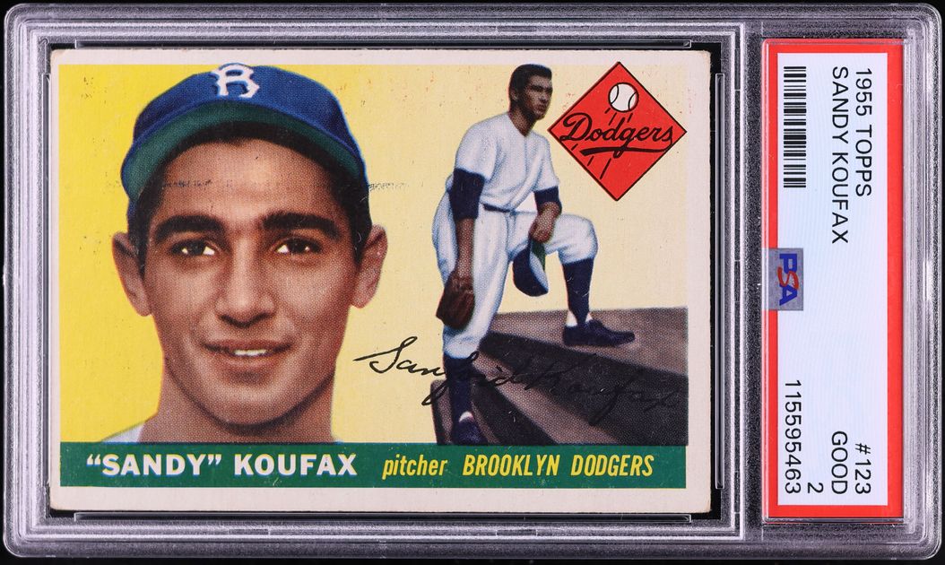 1955 Topps Sandy Koufax ROOKIE #123 PSA 2 GD