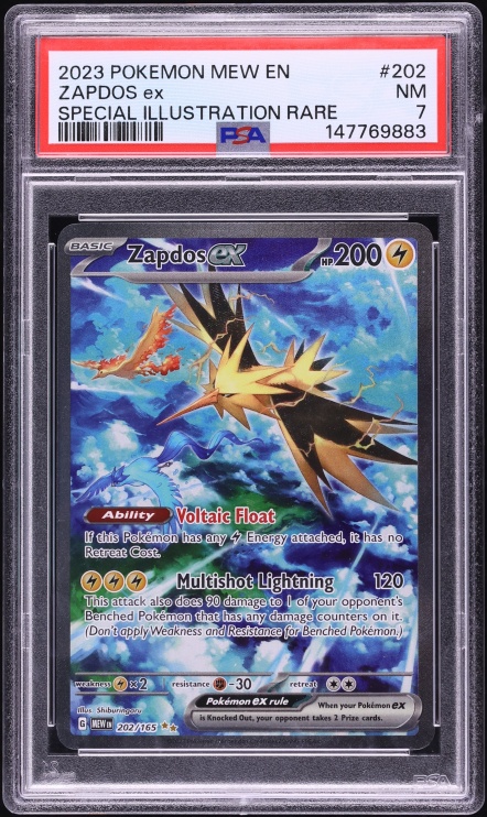 2023 Pokemon Scarlet & Violet 151 SIR Zapdos Ex #202 PSA 7 NRMT