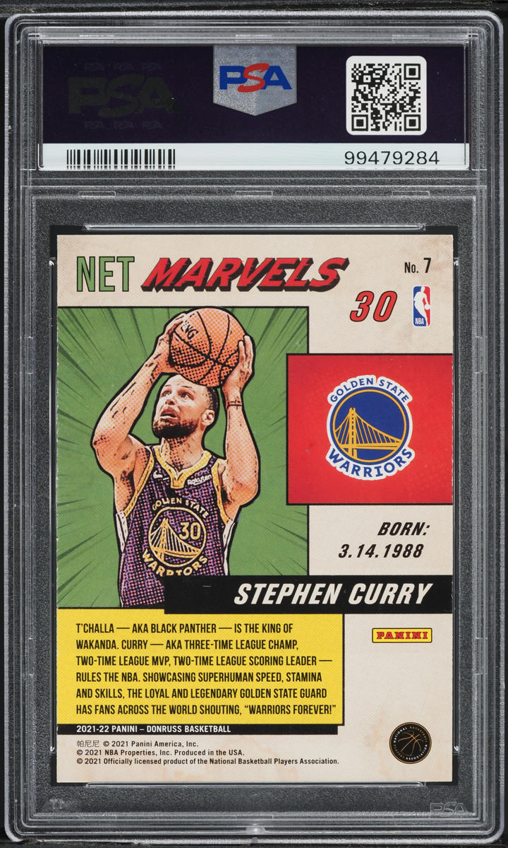 2021 Donruss Net Marvels Press Proof Stephen Curry #7 PSA 9 MINT
