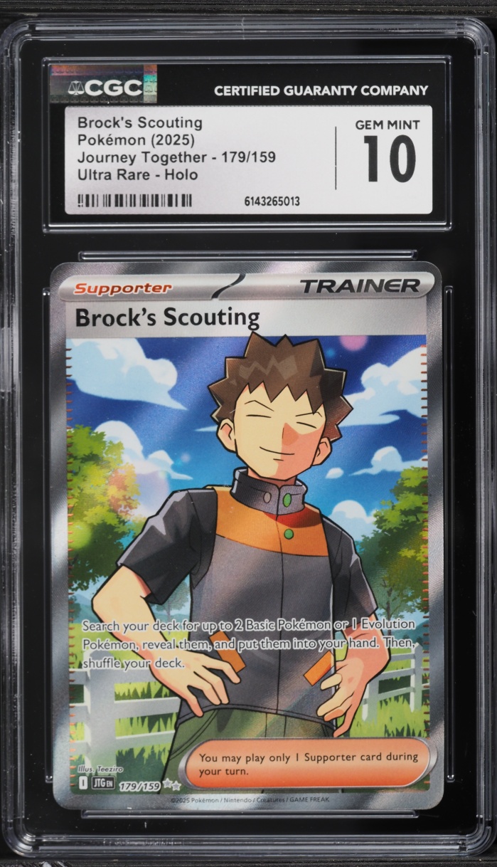 2025 Pokemon Scarlet & Violet Journey Together Full Art Brock's Scouting #179 CGC 10 GEM MINT