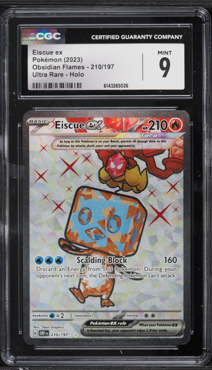 2023 Pokemon Scarlet & Violet Obsidian Flames Full Art Eiscue ex #210 CGC 9 MINT