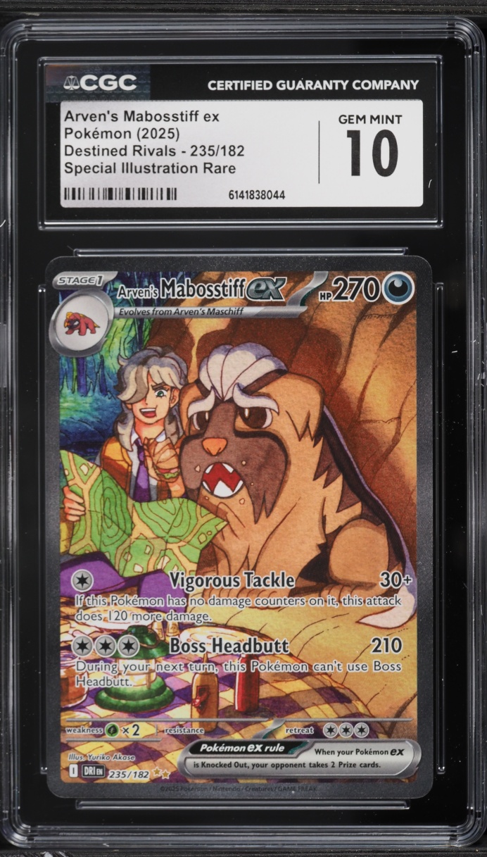 2025 Pokemon Scarlet & Violet Destined Rivals SIR Arven's Mabosstiff ex #235 CGC 10 GEM MINT