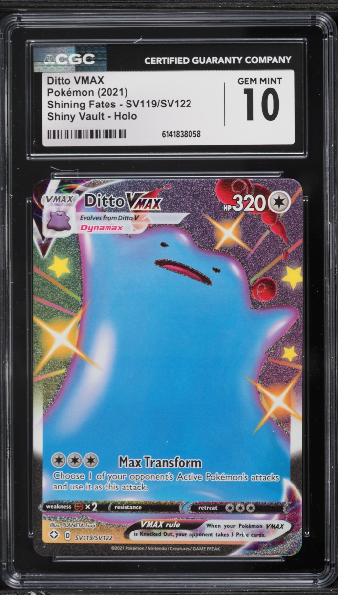 2021 Pokemon Sword & Shield Shining Fates Shiny Vault Full Art Ditto VMAX #SV119 CGC 10 GEM