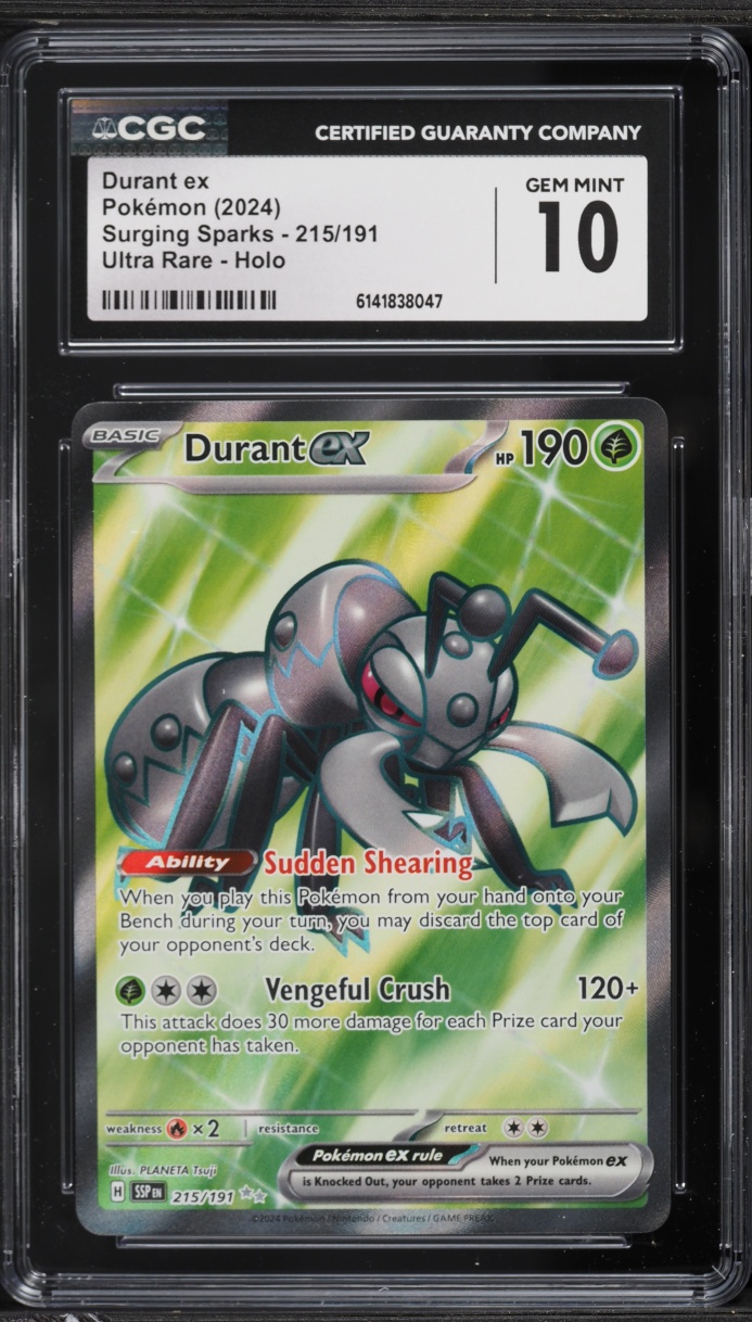 2024 Pokemon Scarlet & Violet Surging Sparks Full Art Durant EX #215 CGC 10 GEM MINT