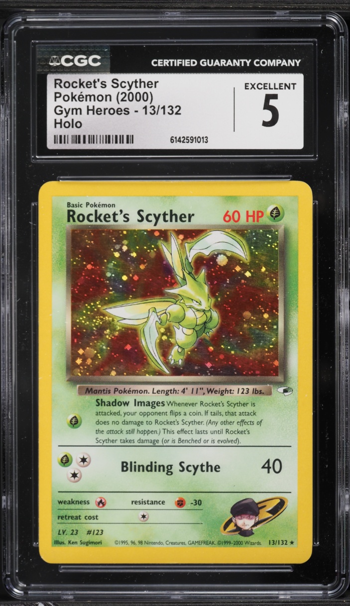 2000 Pokemon Gym Heroes Holo Rocket's Scyther #13 CGC 5 EX