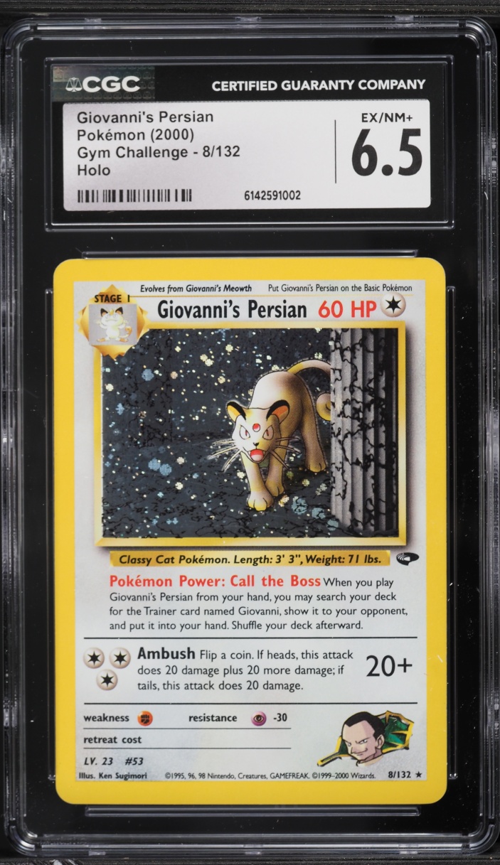 2000 Pokemon Gym Challenge Holo Giovanni's Persian #8 CGC 6.5 EXMT+