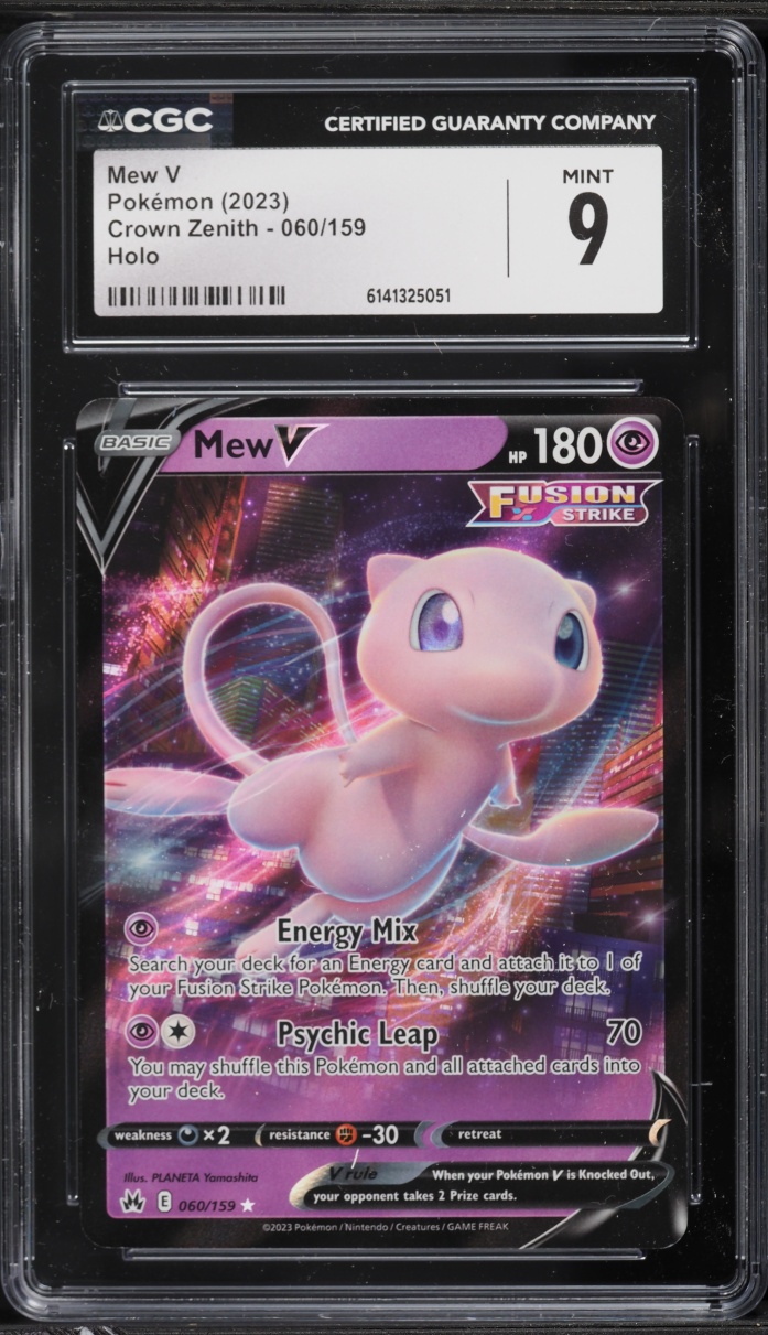 2023 Pokemon Sword & Shield Crown Zenith Mew V #60 CGC 9 MINT