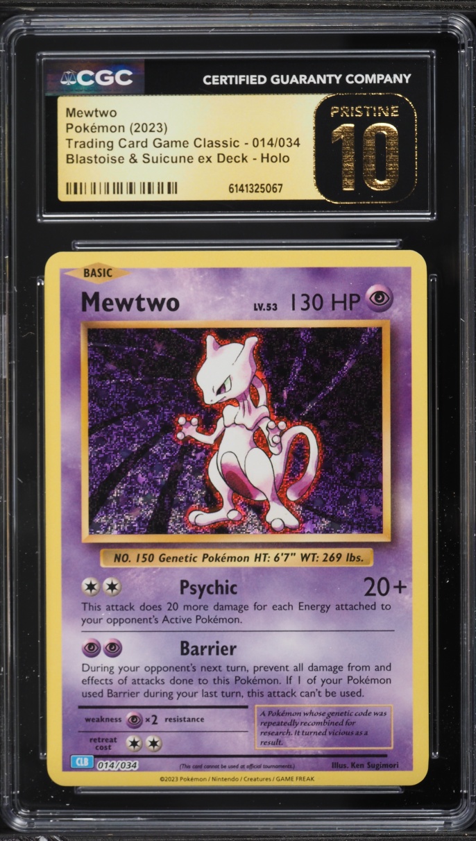 2023 Pokemon TCG Classic Collection Holo Mewtwo #14 CGC 10 PRISTINE