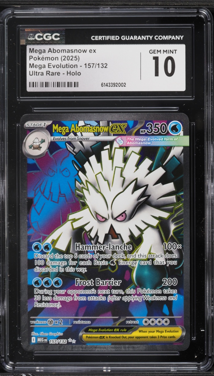 2025 Pokemon Mega Evolution Full Art Mega Abomasnow ex #157 CGC 10 GEM MINT
