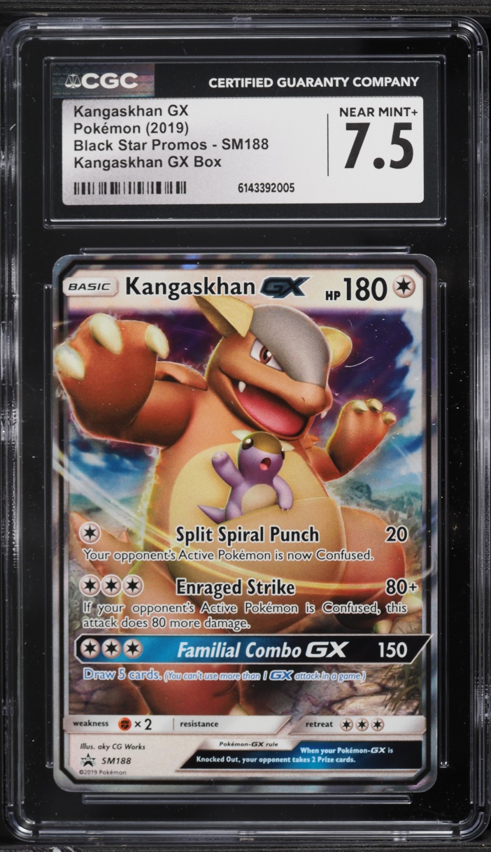 2019 Pokemon Sun & Moon Black Star Promo Box Kangaskhan GX #SM188 CGC 7.5 NRMT+