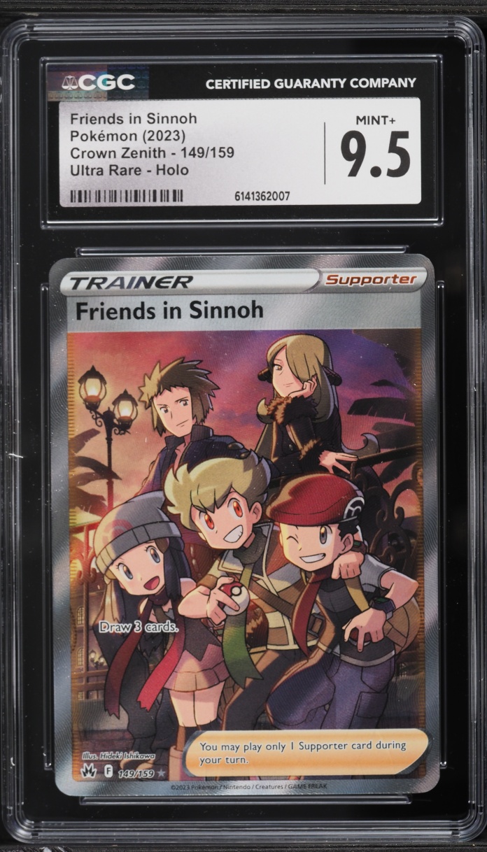 2023 Pokemon Sword & Shield Crown Zenith Full Art Friends In Sinnoh #149 CGC 9.5 MINT+