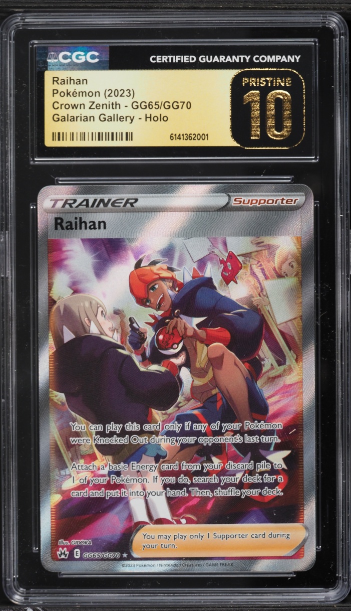 2023 Pokemon Sword & Shield Crown Zenith Full Art Raihan #GG65 CGC 10 PRISTINE
