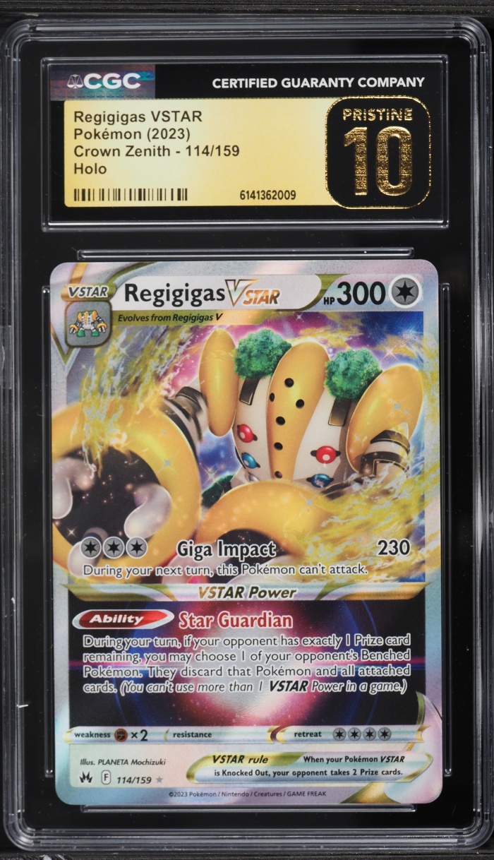 2023 Pokemon Sword & Shield Crown Zenith Holo Regigigas VSTAR #114 CGC 10 PRISTINE