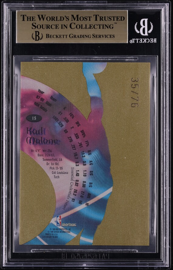 1998 Skybox E-X Century Essential Credentials Future Karl Malone /76 #15 BGS 9.5