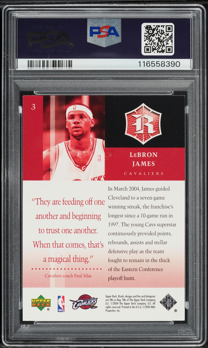 2004 Upper Deck Rivals LeBron James #3 PSA 9 MINT