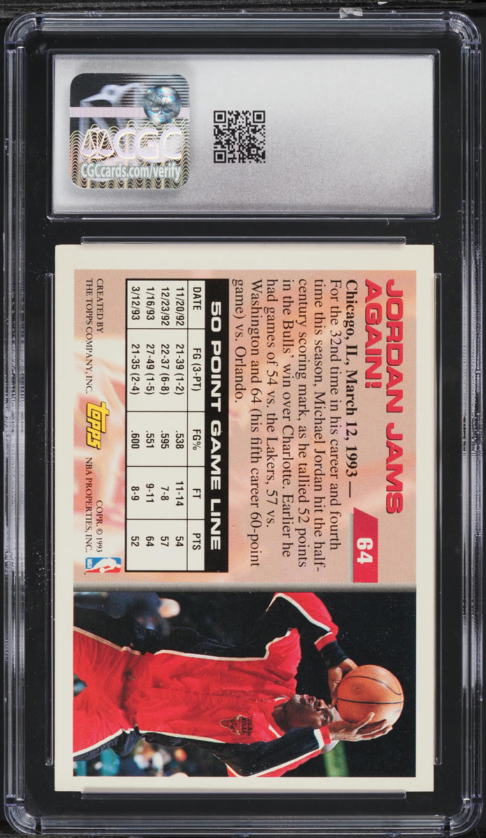 1993 Topps Gold Michael Jordan #64 CGC 7 NRMT