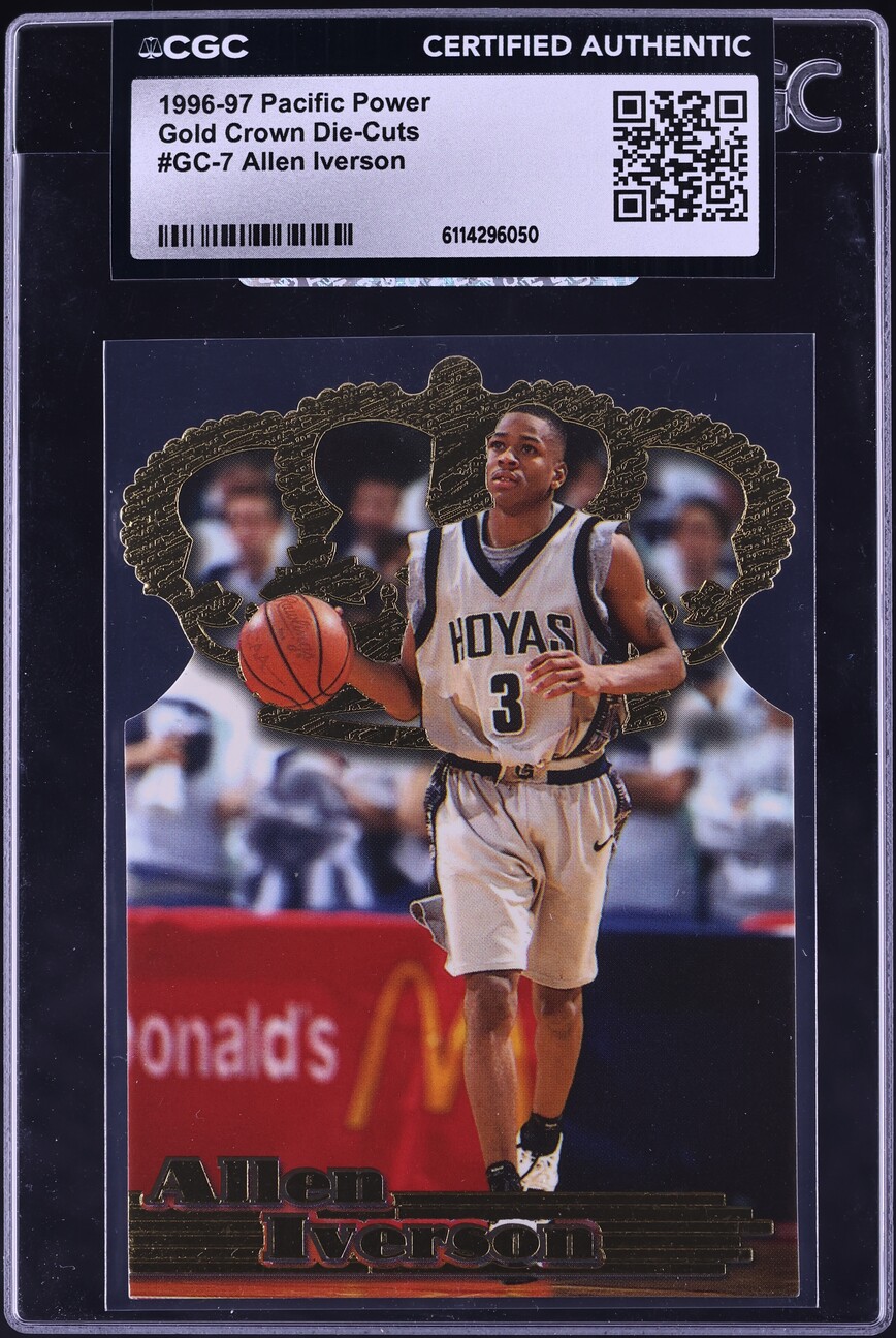1996 Pacific Power Gold Crown Die-Cut Allen Iverson ROOKIE #GC-7 CGC AUTH