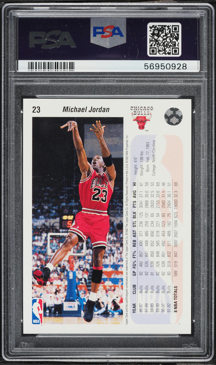 1992 Upper Deck Basketball Michael Jordan #23 PSA 10 GEM MINT