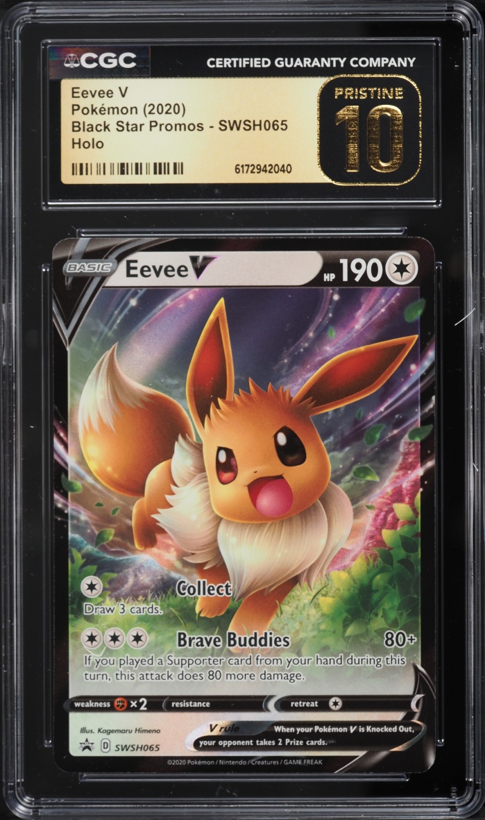 2020 Pokemon Sword & Shield Promo Evolutions Holo Eevee V #SWSH065 CGC 10 PRISTINE