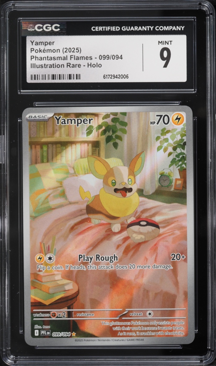 2025 Pokemon Mega Evolution Phantasmal Flames IR Yamper #99 CGC 9 MINT