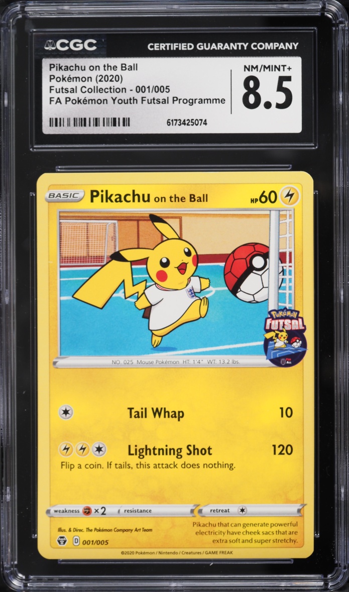 2020 Pokemon Sword & Shield Futsal Collection Youth Pikachu On The Ball #1 CGC 8.5 NM-MT+