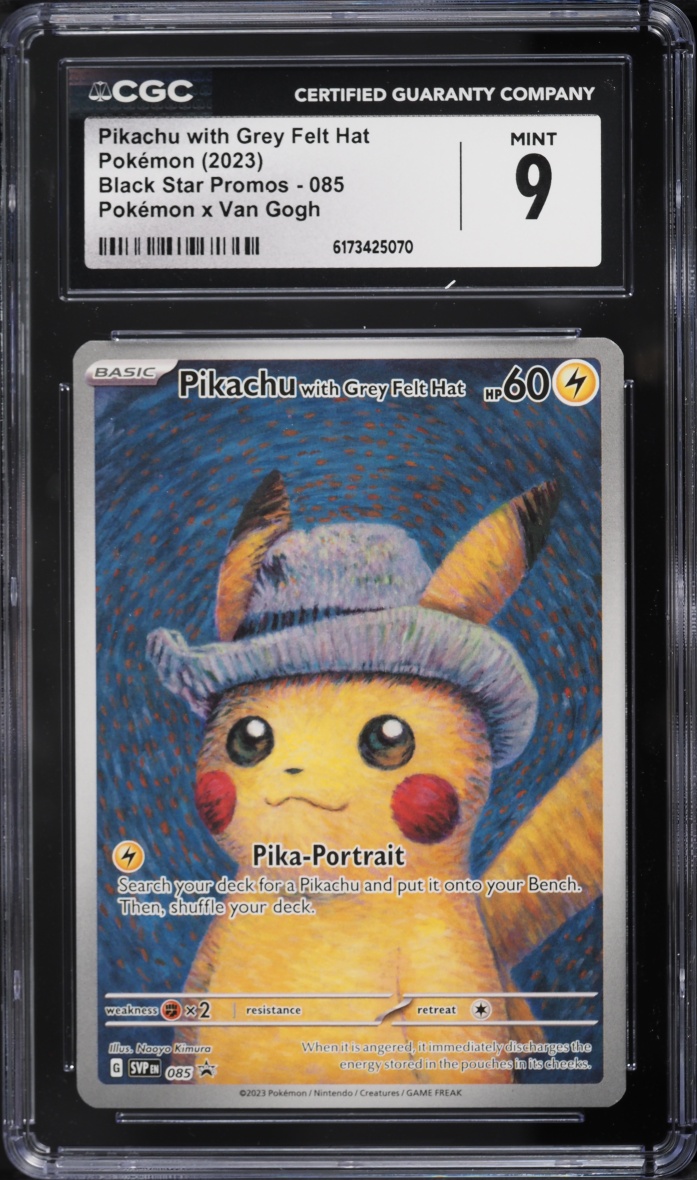 2023 Pokemon Scarlet & Violet Promo Van Gogh Full Art Pikachu With Grey Felt Hat #85 CGC 9 MINT
