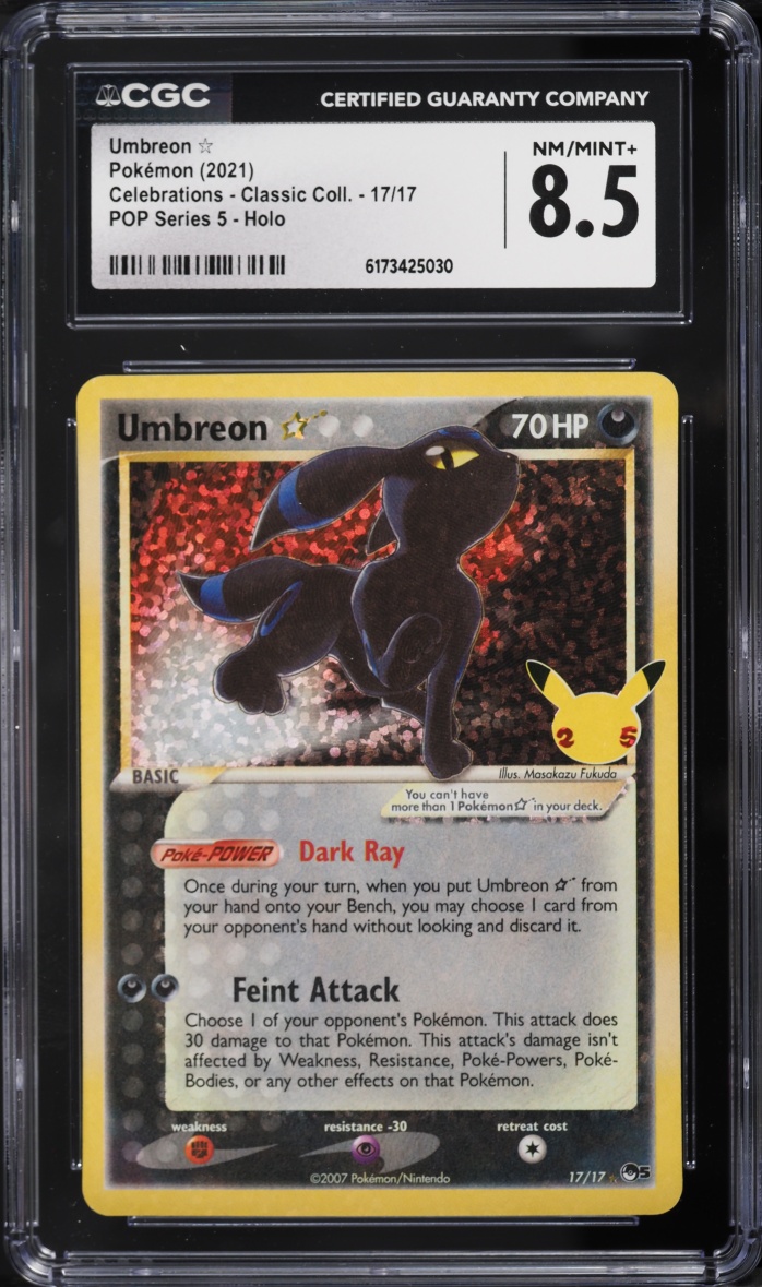 2021 Pokemon Sword & Shield Celebrations Classic POP Series 5 Holo Umbreon #17 CGC 8.5 NM-MT+