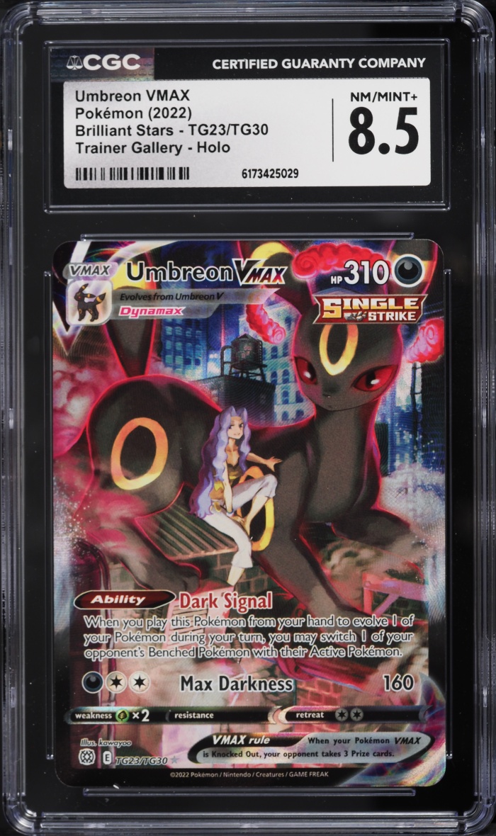 2022 Pokemon Sword & Shield Brilliant Stars Trainer Gallery CHR Umbreon VMAX #TG23 CGC 8.5