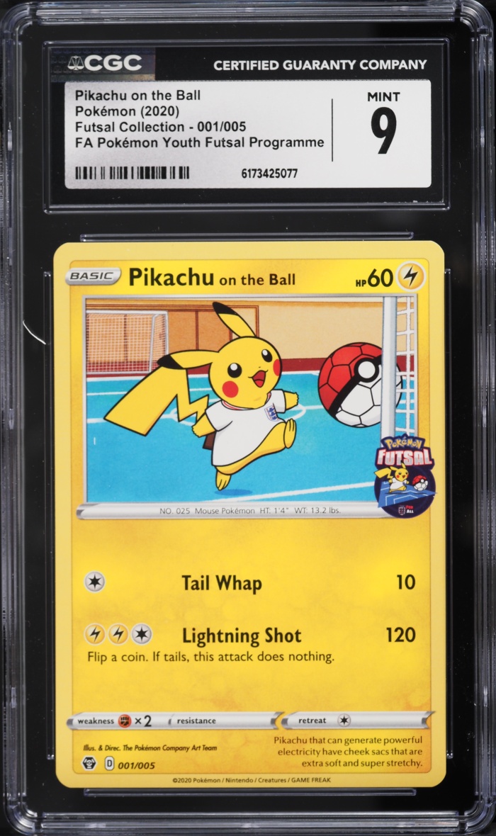 2020 Pokemon Sword & Shield Futsal Collection Youth Pikachu On The Ball #1 CGC 9 MINT