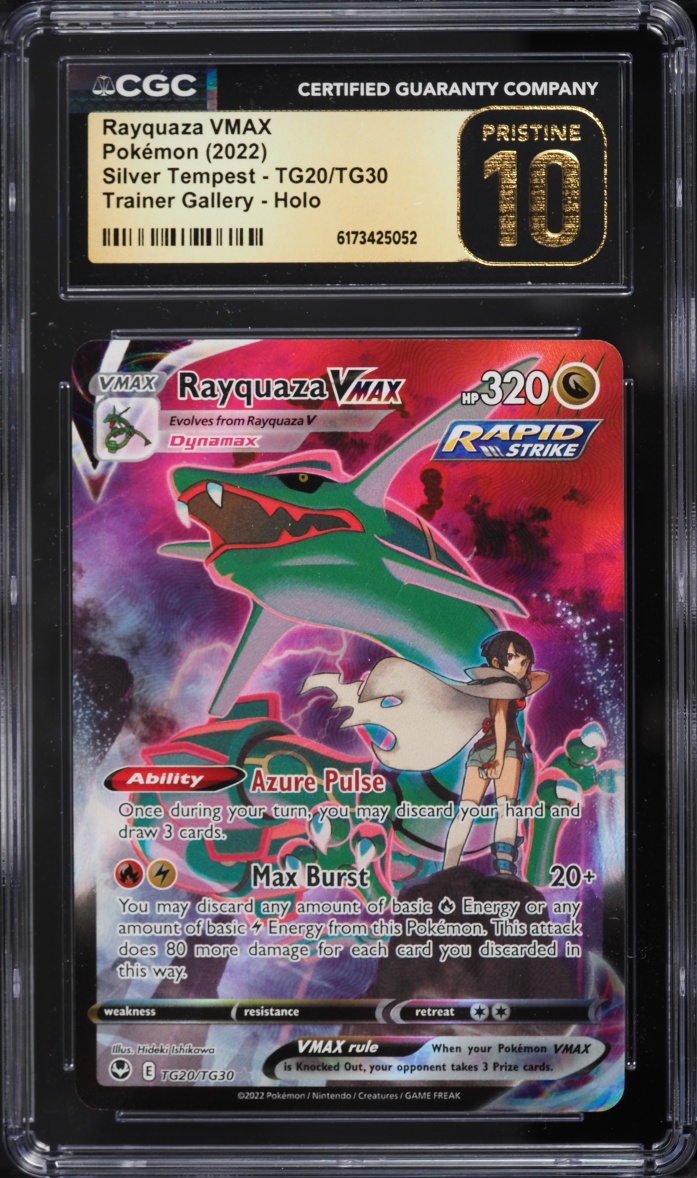 2022 Pokemon Sword & Shield Silver Tempest CHR Rayquaza VMAX #TG20 CGC 10 PRISTINE