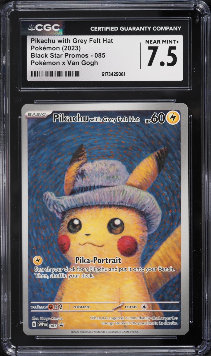 2023 Pokemon Scarlet & Violet Promo Van Gogh Full Art Pikachu With Grey Felt Hat #85 CGC 7.5