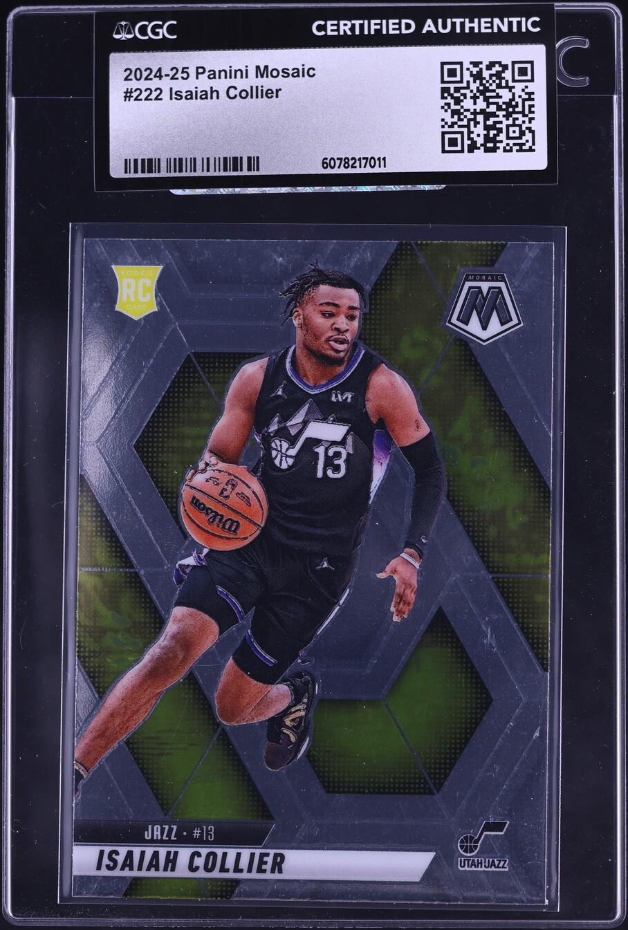 2024 Panini Mosaic Isaiah Collier ROOKIE #222 CGC AUTH - Main Image