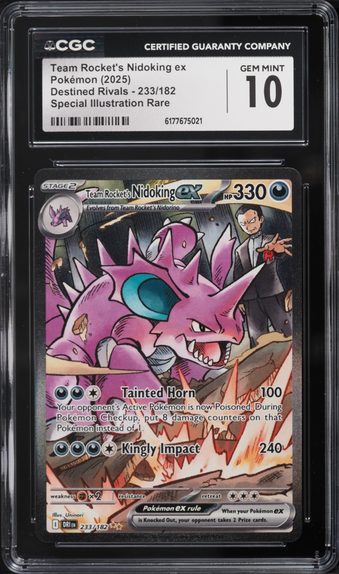 2025 Pokemon Scarlet & Violet Destined Rivals SIR Team Rocket's Nidoking ex #233 CGC 10 GEM