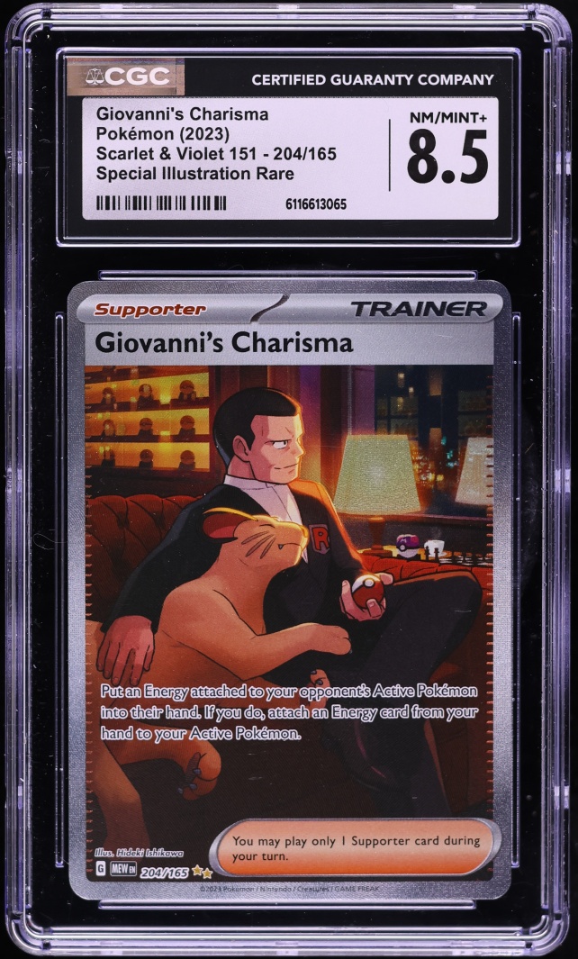 2023 Pokemon Scarlet & Violet 151 SIR Giovanni's Charisma #204 CGC 8.5 NM-MT+
