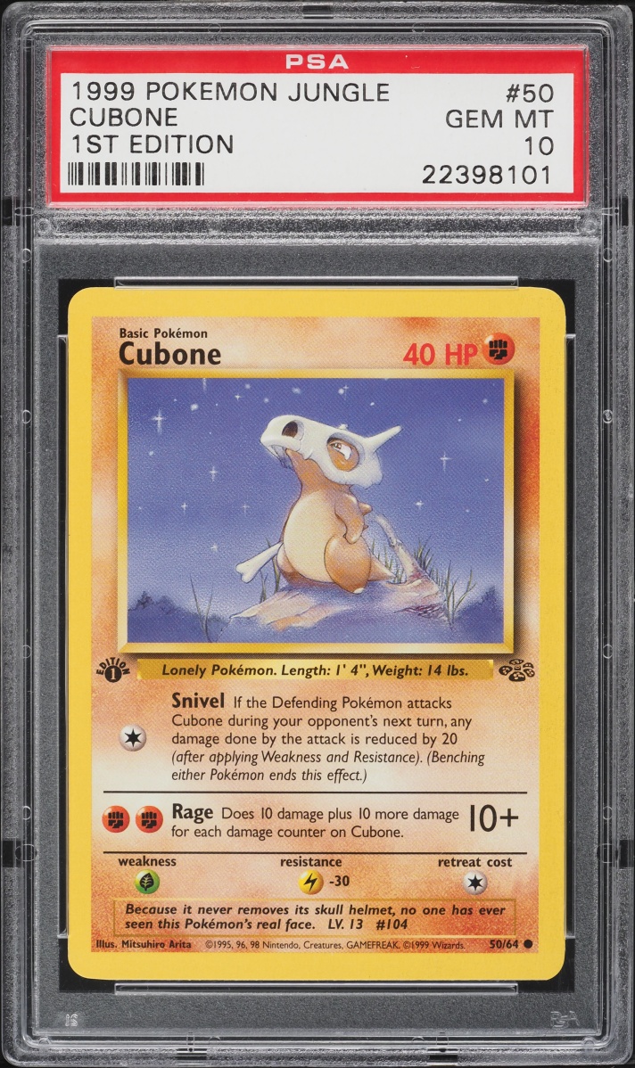 1999 Pokemon Jungle 1st Edition Cubone #50 PSA 10 GEM MINT