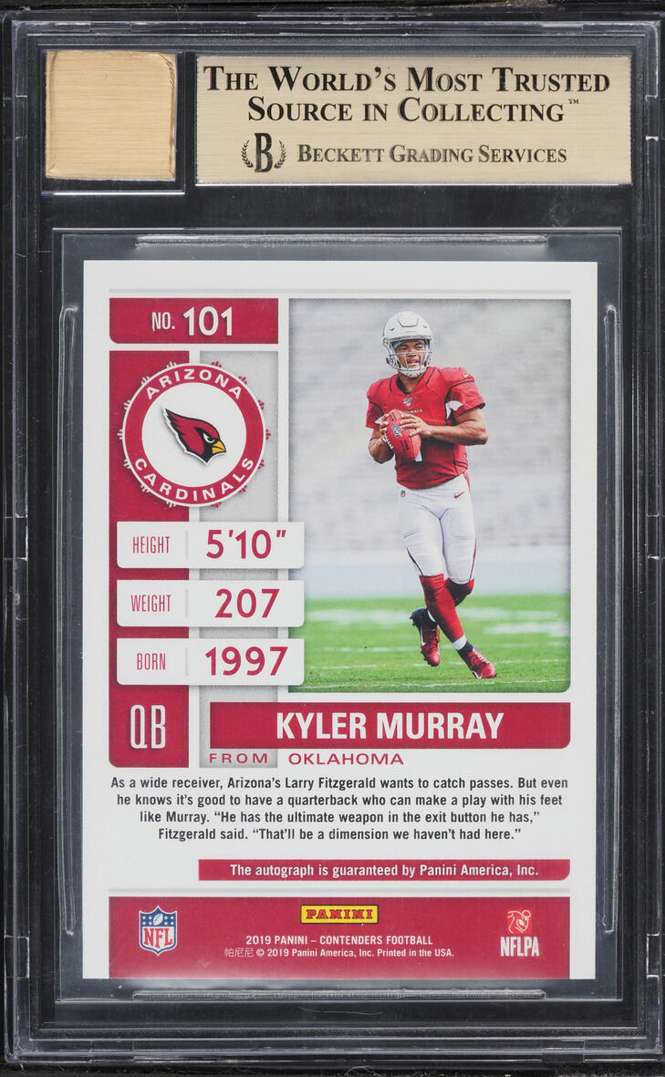 2019 Panini Contenders Kyler Murray ROOKIE AUTO #101 BGS 9.5 GEM MINT