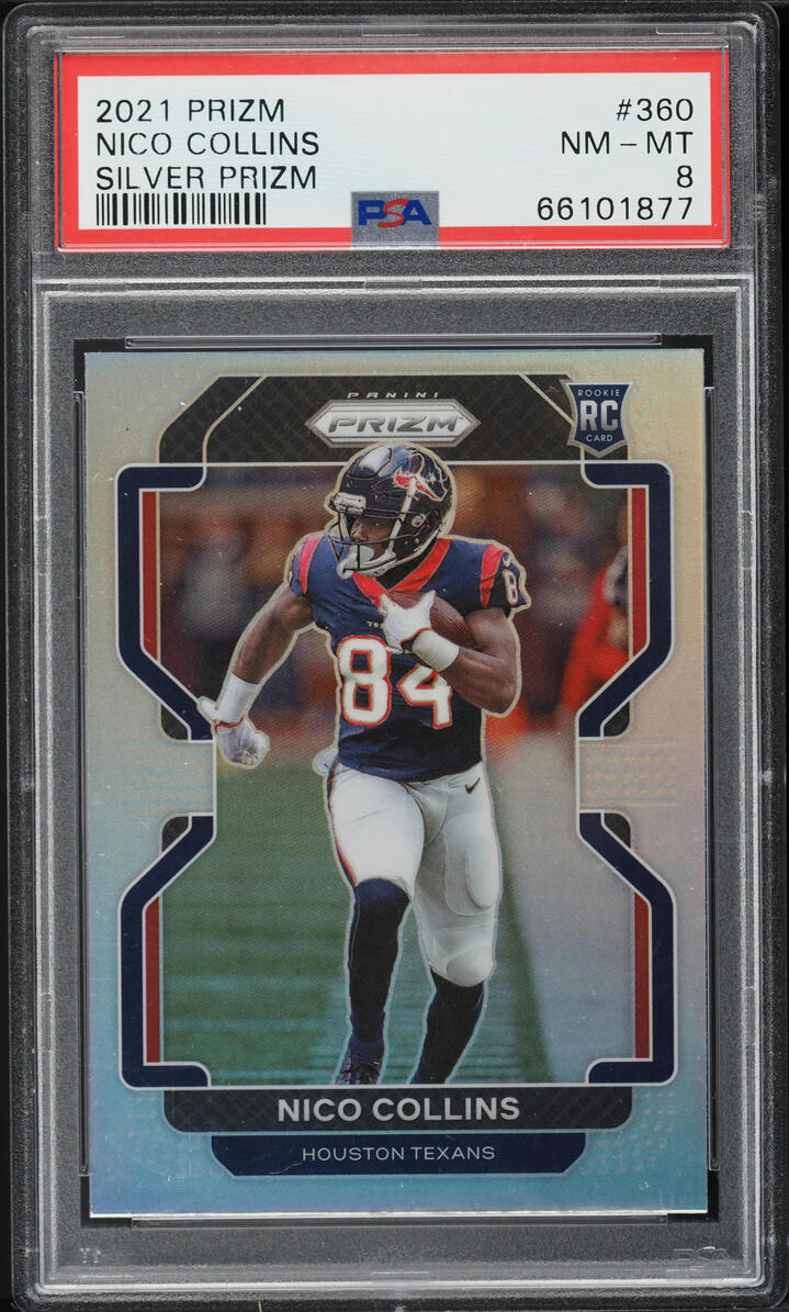 2021 Panini Prizm Silver Nico Collins ROOKIE #360 PSA 8 NM-MT