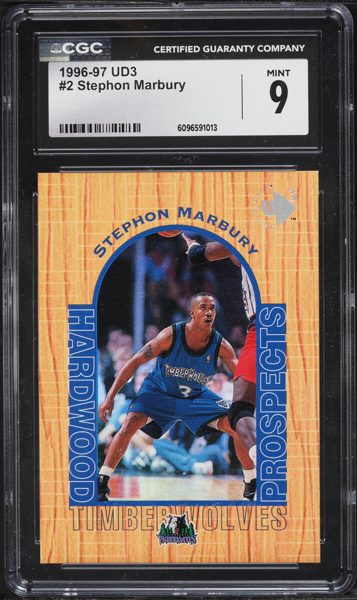 1996 UD3 Basketball Stephon Marbury ROOKIE #2 CGC 9 MINT