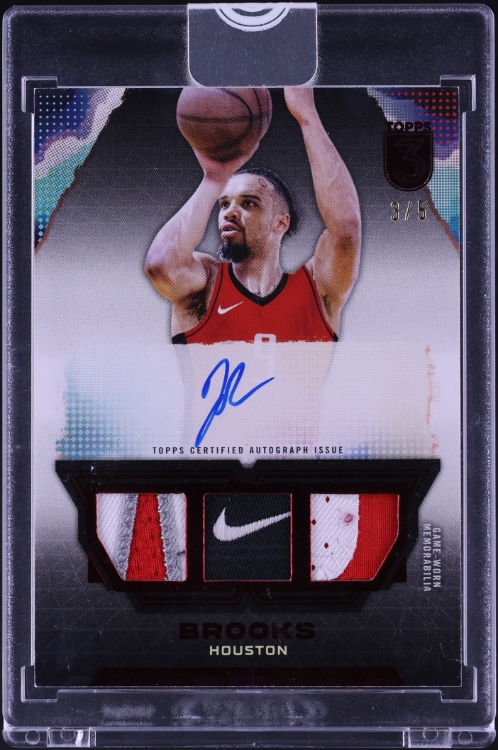 2023 Topps Three Triple Red Dillon Brooks PATCH AUTO /5 #TRA-DBR