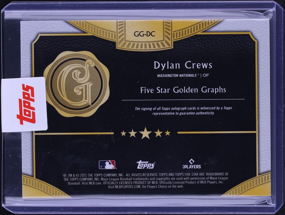 2025 Topps Five Star Golden Graphs Green Dylan Crews ROOKIE AUTO /15 #GG-DC
