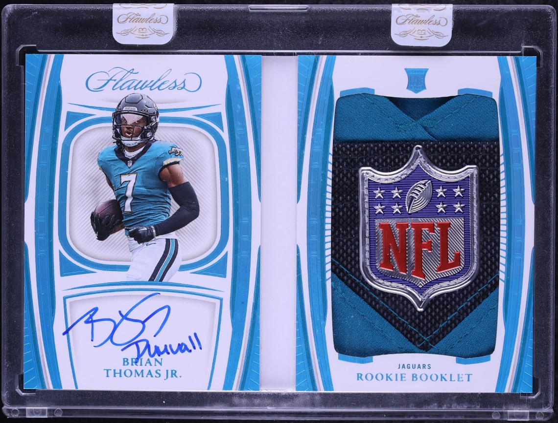 2024 Panini Flawless Booklet Brian Thomas Jr. ROOKIE SHIELD PATCH AUTO 1/1 #RB-BTJ