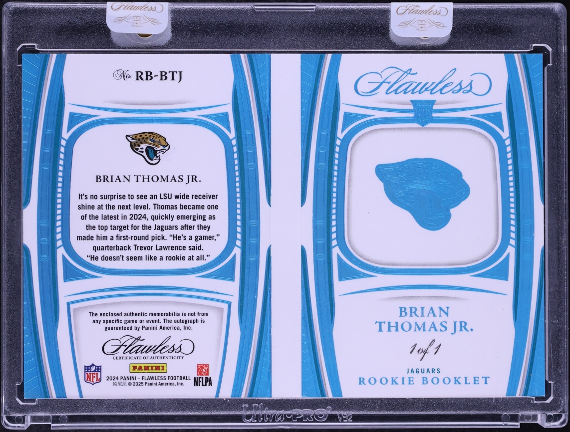 2024 Panini Flawless Booklet Brian Thomas Jr. ROOKIE SHIELD PATCH AUTO 1/1 #RB-BTJ