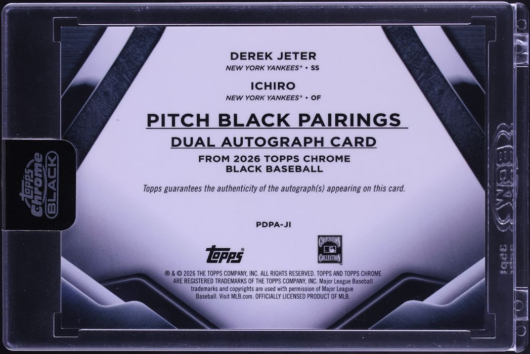 2026 Topps Chrome Black Pitch Black Pairings Rose Gold Ref. Derek Jeter Ichiro AUTO 10/10 #JI