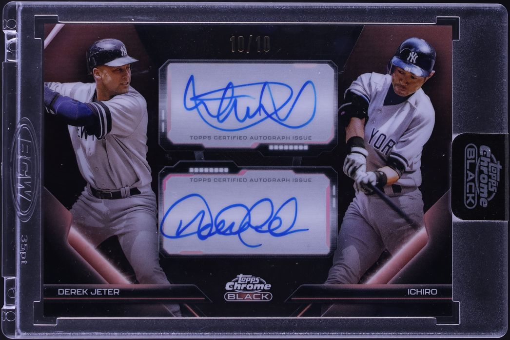 2026 Topps Chrome Black Pitch Black Pairings Rose Gold Ref. Derek Jeter Ichiro AUTO 10/10 #JI