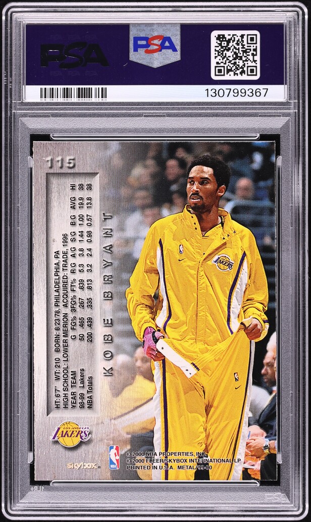 1999 Metal Basketball Kobe Bryant #115 PSA 8 NM-MT