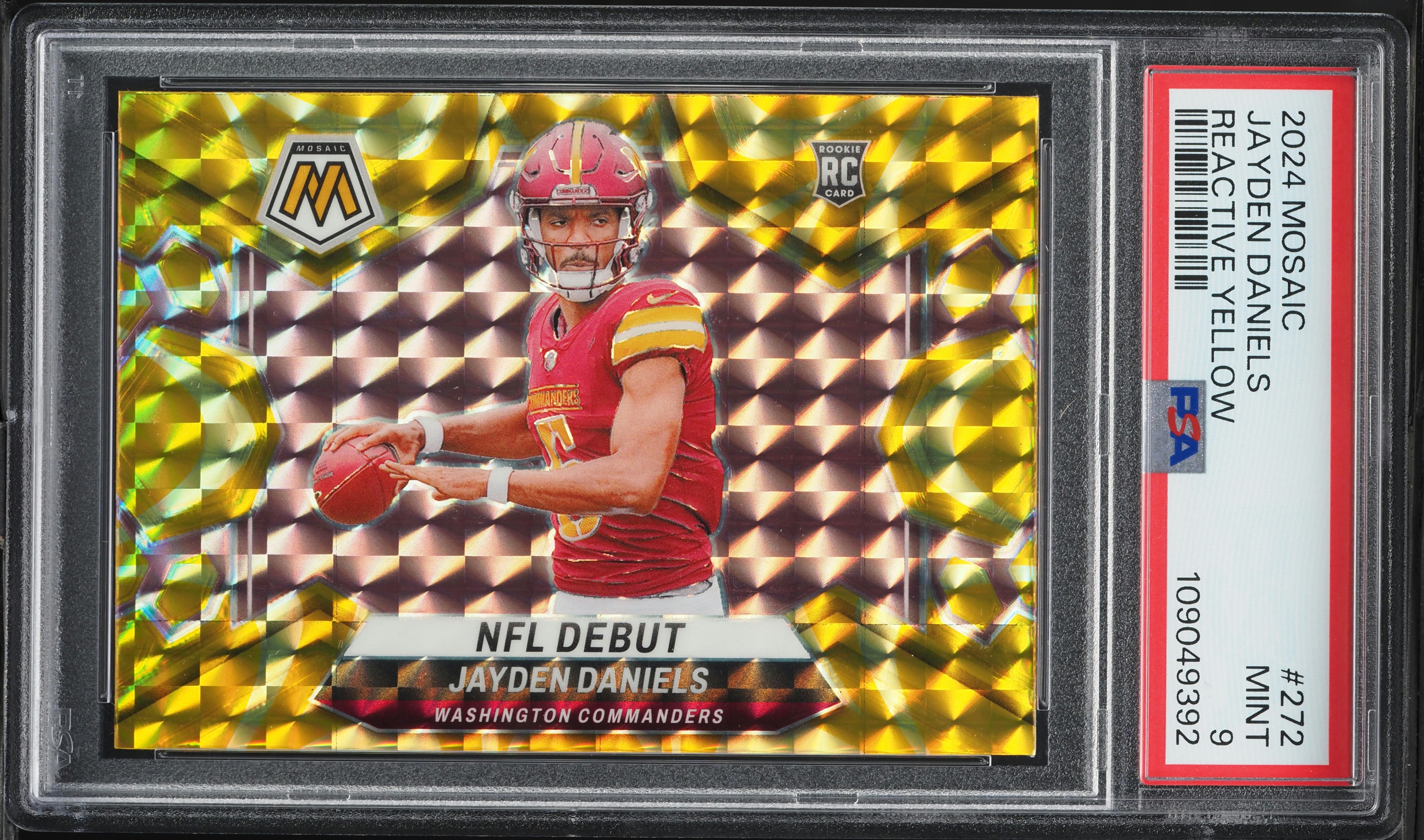 2024 Panini Mosaic Reactive Yellow Jayden Daniels ROOKIE #272 PSA