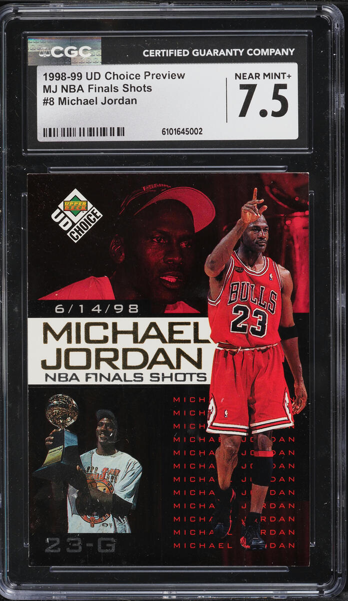 1998 Upper Deck Choice Preview MJ NBA Finals Shots Michael Jordan #8 CGC 7.5 NRMT+