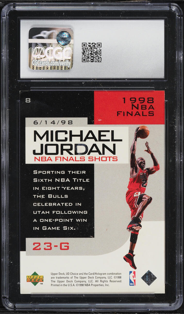 1998 Upper Deck Choice Preview MJ NBA Finals Shots Michael Jordan #8 CGC 7.5 NRMT+